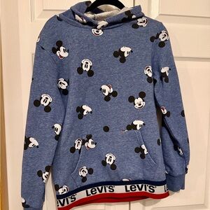 Levi's Blue Disney Mickey Mouse Print Pullover Hoodie sweatshirt size 12/13 yrs